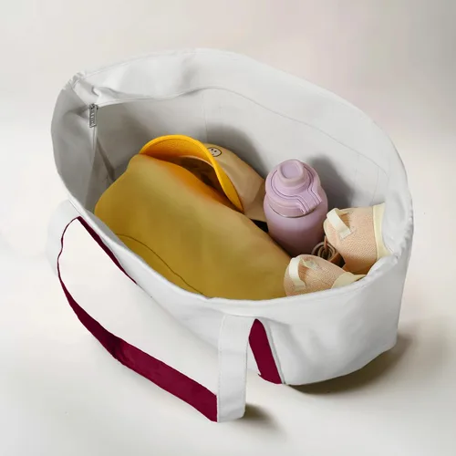 Vista 5 de Bolsa Dalix de 23 pulgadas, calidad superior, 24 oz, bolsa de lona de algodón Carmesí