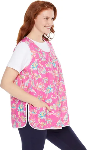 Vista 4 de Only Necessities Delantal a presión en talla grande para mujer