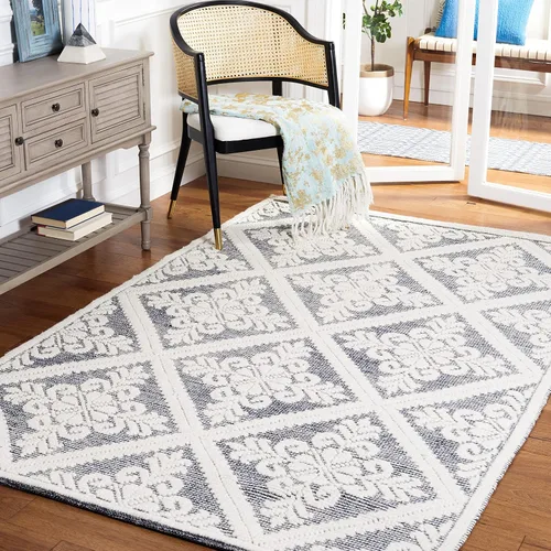 Vista 23 de SAFAVIEH Vermont Collection - Alfombra decorativa de 2 pies 3 pulgadas x 4 pies, color marfil, lana hecha a mano, ideal para zonas de alto tráfico