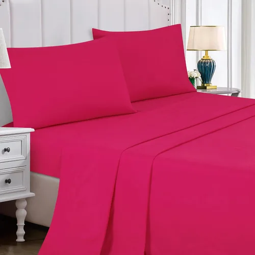 Vista 2 de ESCA Bed-in-a-Bag - Juego de sábanas y edredón de 9 piezas, color negro y rosa, juego de cama en bolsa, tamaño Queen