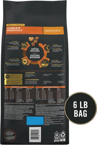 Vista 5 de Purina Pro Plan Alimento para perros mayores con probióticos para perros, mezcla triturada de pollo y arroz, bolsa de 6 libras