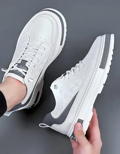 Vista 6 de Zapatos de piel de vaca impermeables con patrón de cocodrilo para hombre, levantamiento de altura, antideslizante, casual, suela suave, Oxford