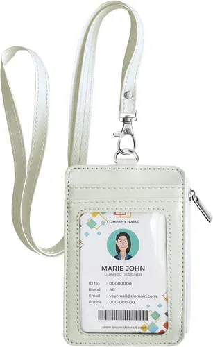 Vista 21 de Bolimoss Porta credenciales y chaleco con tarjetero 2 en 1, soportes para tarjetas de crédito con cordón de cuello desmontable, cartera de cuero