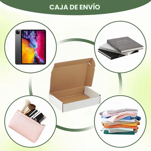 Vista 4 de Juego de 2 cajas de envío de 9 x 6 x 2 pulgadas, cajas de cartón corrugado blanco para publicidad