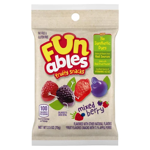 Vista 8 de Bocadillos de fruta Funables, bocadillos de bayas mixtas, paquetes de 2.5 onzas (paquete de 48)