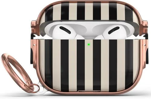 Vista 87 de Funda para AirPods Pro 2/1 con cerradura, compatible con Magsafe, negro/oro negro + rosa dorado