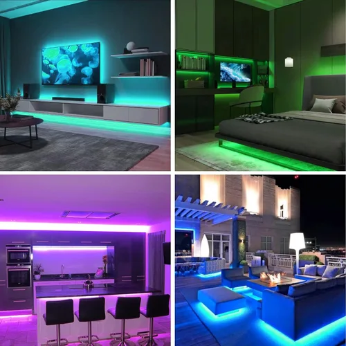 Vista 7 de Tira de Luz LED RGB COB 32.FT/10M (2 Rollos de 16.4FT/5M), Tira LED COB Ancho 10mm/5760 LEDs, Tira de Luz LED Cambiante de Color 24V con Control
