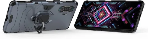 Vista 3 de Funda para Xiaomi Poco F3 GT y Redmi K40, carcasa magnética para montaje en coche, azul
