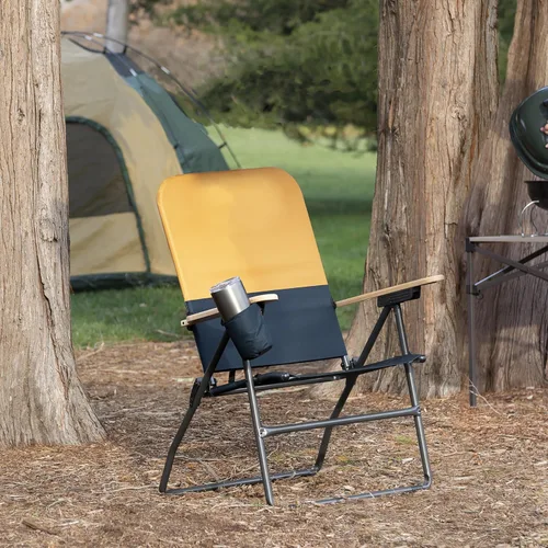 Vista 11 de Camp & GO MaxShade - Silla plegable de gran tamaño para exteriores, color naranja y azul marino