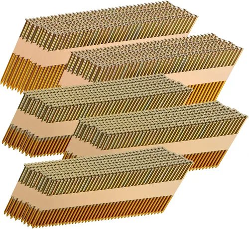 Vista 8 de Clavos de marco de 30 a 34 grados, vástago de anillo de 2-1/2 x 12 pulgadas, 520 unidades, cabeza D, cinta de papel electrogalvanizado