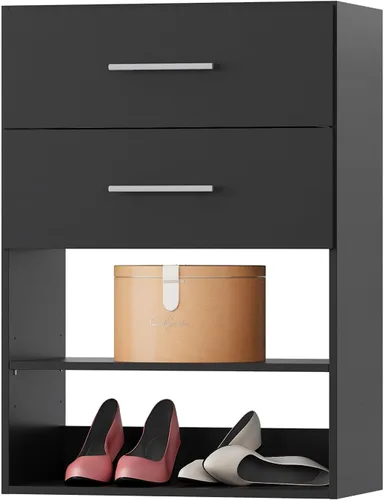 Vista 28 de Unidad Colgante Doble Mediana para Closet, Sistema Modular de Closet, Organizador de Sistema de Closet de Madera con Almacenamiento para Walk-in