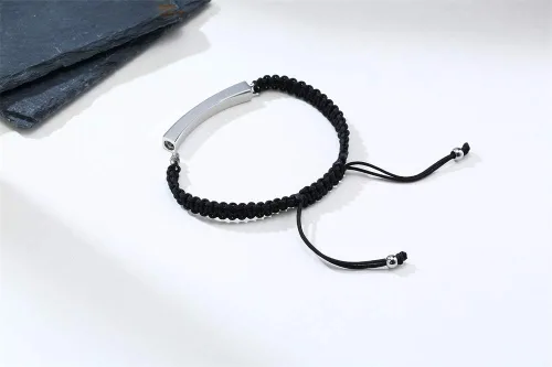 Vista 5 de Pulsera de urna personalizada para cenizas, recuerdos de joyería de cremación para mujeres y hombres, pulsera ajustable de cuerda tejida hecha a