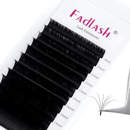 Vista 20 de Extensiones de Pestañas Rizo B Fácil Florecimiento Extensión de Pestañas Negro Mate Extensiones de Pestañas de Volumen Rápido Florecimiento Pestañas