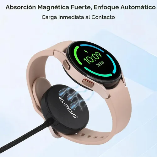 Vista 3 de ELUTENG Cargador para Samsung Galaxy Watch 7 6 5 4 3.3FT/1M USB C Cable de carga inalámbrica Dock con adaptador USB Cable de carga magnético Cable