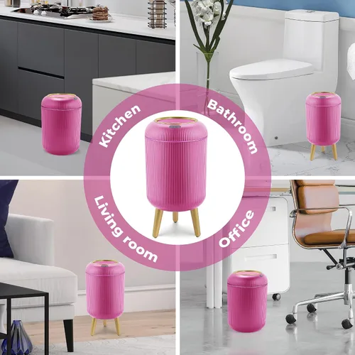 Vista 15 de Pukomc Papelera con sensor inteligente, conveniente e higiénico, fácil de usar, sensor de tecnología, impermeable, papelera de plástico para cocina