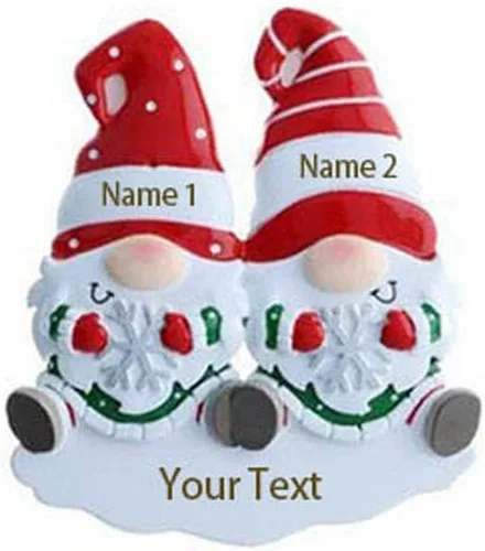 Vista 25 de JewelOra Adornos de Navidad, personalizados de 2 a 6 miembros de la familia, adorno personalizado para árbol de Navidad, decoraciones de vacaciones