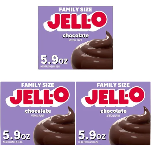 Vista 10 de Jell-O pudín instantáneo y relleno para pastel, sabor Chocolate, 5.9 oz