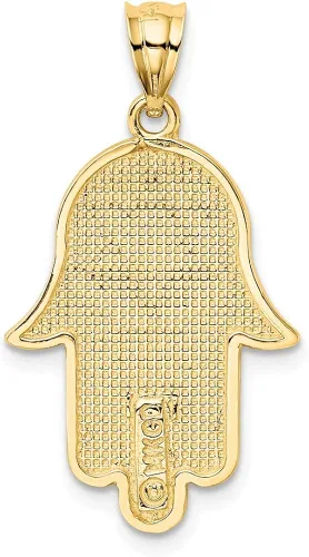 Vista 3 de Colgante de oro amarillo macizo de 14 quilates con diseño de estrella de David de la suerte 1024in x 0709in