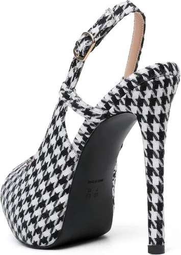 Vista 5 de Joseywade Zapatos de tacón alto con punta abierta para mujer, tacón de aguja, 5 pulgadas, para fiesta, boda, vestido de boda