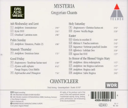 Vista 2 de Mysteria: Gregorian Chants Audio CD – Clásica, 28 Marzo 1995
