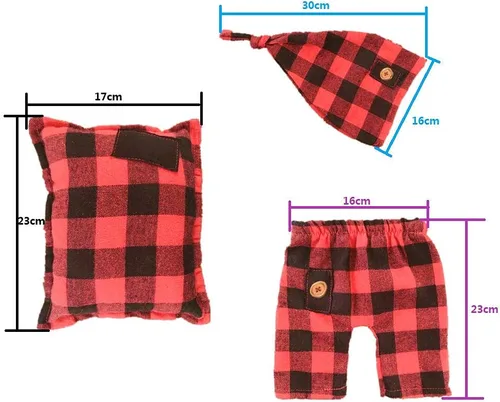 Vista 2 de KAIXIN Traje de fotografía para bebé recién nacido, con sombrero y almohada, accesorios para fotos de bebé, color rojo, talla M, Rojo