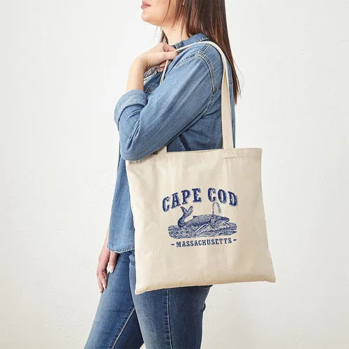 Vista 3 de CafePress Cape Cod - Bolsa reutilizable de lona color beige natural