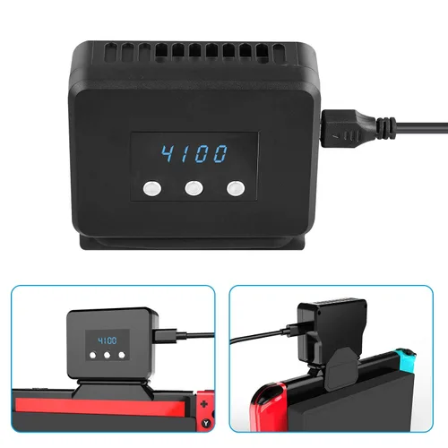 Vista 2 de Switch Cooling Fan, EEEKit Cooling Fan for Nintendo Switch, Dock Set Temperature Display Cooler for NS Original Docking Station, Adjustable Fan