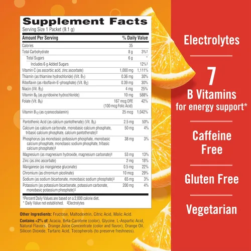 Vista 7 de Emergen-C 1000 mg de vitamina C en polvo para apoyo inmunológico diario, suplementos de vitamina C sin cafeína con zinc y manganeso, vitaminas B