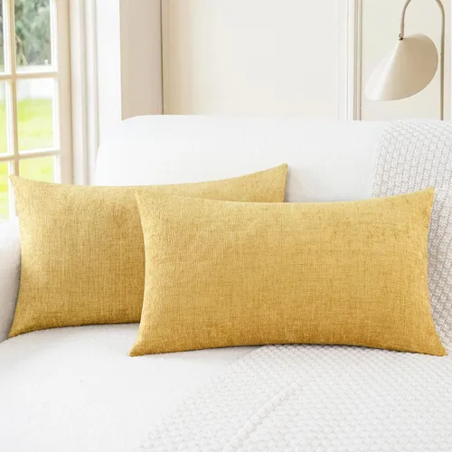 Vista 77 de CaliTime - Paquete de 2 fundas de almohada acogedoras para sofá, decoración del hogar, felpilla suave teñida sólida, 16 x 16 pulgadas, marrón Marrón