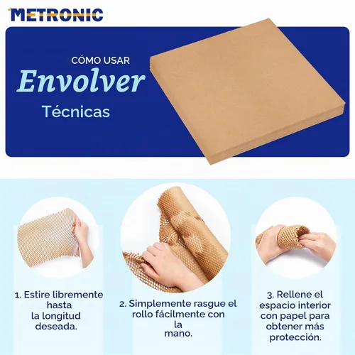 Vista 3 de METRONIC Hojas de papel de embalaje de panal de 12 x 12" para mover 50 piezas