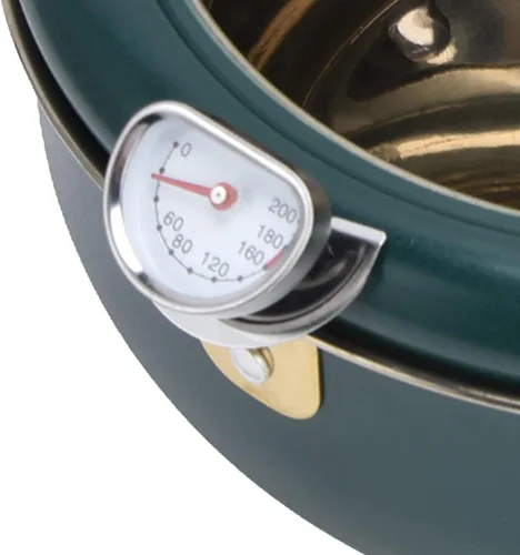 Vista 8 de Olla para freidora, freidora de acero inoxidable 304 estilo japonés, sartén con termómetro, olla de tempura para freír papas fritas, camarones