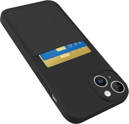 Vista 16 de Funda diseñada para iPhone 15 Pro con tarjetero para mujeres y hombres, cubierta de silicona suave [forro de microfibra], protección completa