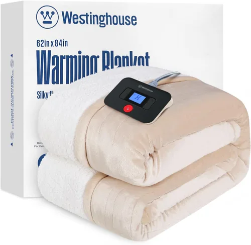 Vista 13 de Manta eléctrica con calefacción Westinghouse, manta eléctrica con 6 niveles de calefacción y configuración de tiempo de 2-10 horas, manta eléctrica