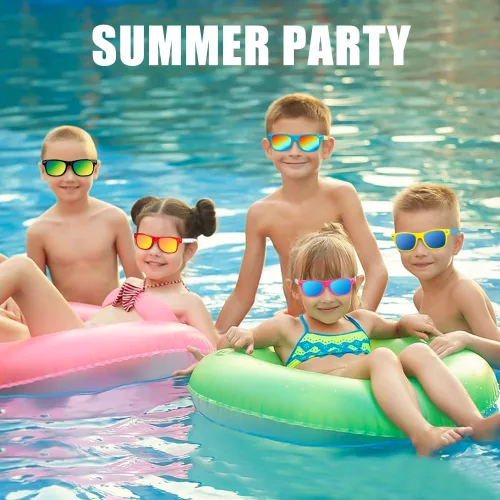 Vista 12 de Gafas de sol para niños a granel, gafas de sol neón con protección UV400 para niños y niñas