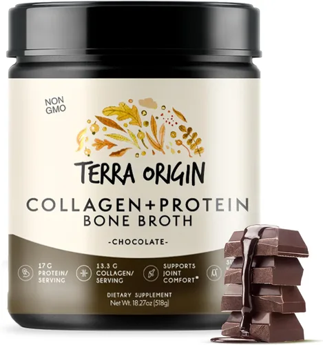 Vista 2 de TERRA ORIGIN Polvo de péptidos de colágeno Caldo de huesos Suplemento de proteína de colágeno hidrolizado tipo I y III para mujeres y hombres