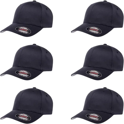 Vista 42 de Gorra de béisbol Flexfit Wooly Combed Premium de 6 paneles estructurada Ajuste elástico Paquete al por mayor disponible Negro