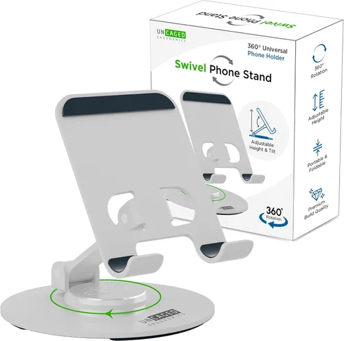Vista 10 de Uncaged Ergonomics Adjustable/Foldable Swivel Phone Stand for Desk (Black)