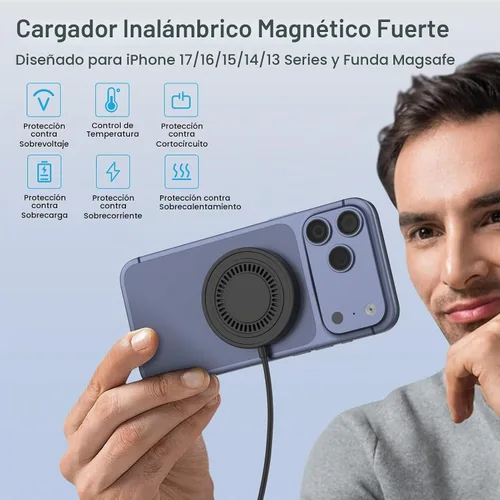 Vista 4 de para Pixel 10 Pro Fold Cargador inalámbrico magnético Almohadilla de carga rápida para Google Pixel 10 Pro XL 10A 10 9A 9 8 7,15 W Magsafe Cargador
