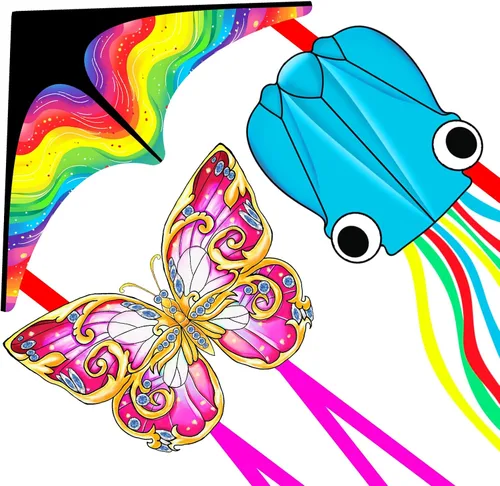 Vista 15 de Xida Butterfly Kite for Kids & Adults Easy to Fly, Ages 4-8 8-12, Large Kite with 300ft Handle, Perfect for Beach Trips