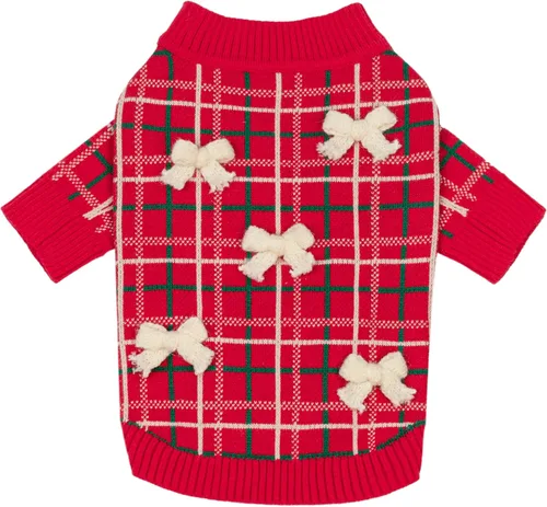 Vista 7 de Fitwarm Suéter de plátano para perro, ropa térmica de invierno para perros pequeños, niños y niñas, atuendo para mascotas, marrón, amarillo, XS