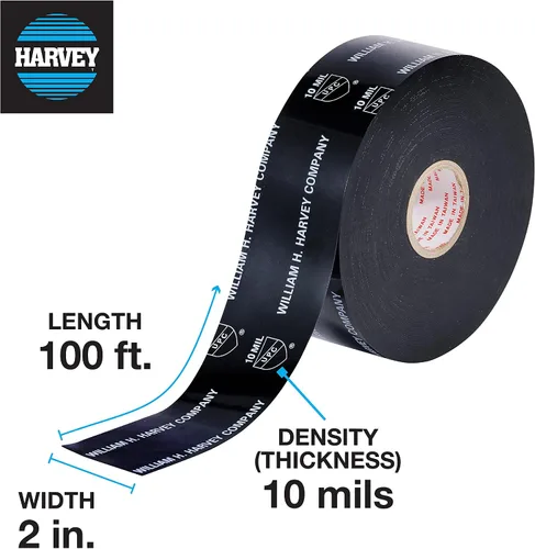 Vista 3 de Harvey Black Pipe Wrap, 10 Mil.