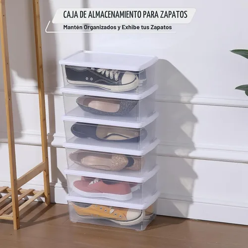 Vista 3 de novelinks Paquete de 8 contenedores de plástico transparente de 6 cuartos Blanco