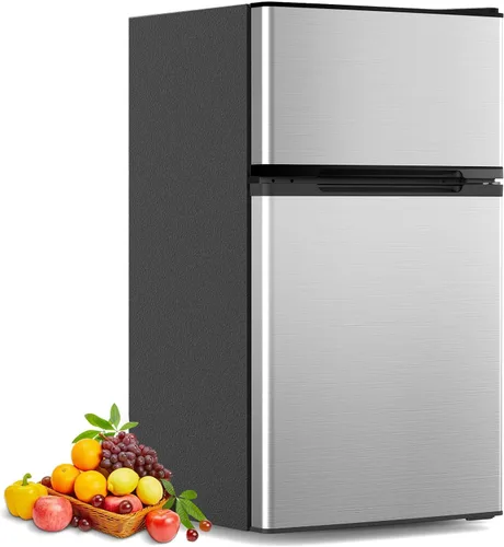 Vista 9 de COWSAR Refrigerador de 3.2 pies cúbicos con congelador, refrigerador compacto con 2 puertas