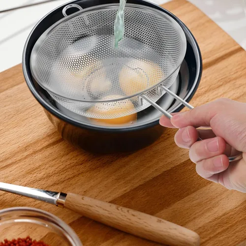 Vista 4 de BESTonZON Colador de lavabo de acero inoxidable con asa, colador de pasta plegable para lavabo multiusos, colador de cocina y para colar, enjuagar