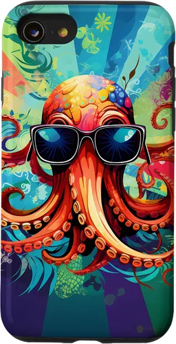 Vista 18 de iPhone 11 Pro That's One Cool Pultopus Pulpo colorido con funda para gafas de sol