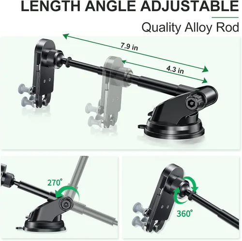 Vista 4 de Z Fold 4 - Soporte de automóvil para ventana de parabrisas de salpicadero, aluminio 2 modos para Samsung Galaxy Z Fold 6 5 4 3 2 Accesorios y iPhone
