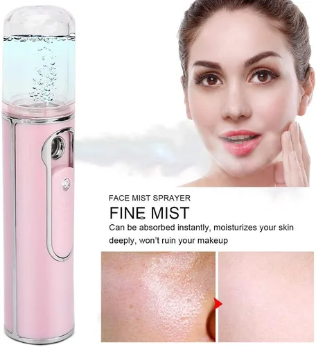 Vista 3 de Facial Mister Portátil Mini Cool Mist Práctico Pulverizador Profesional Atomización Humidificador Facial Vapor Facial Hidratante e Hidratante Spa
