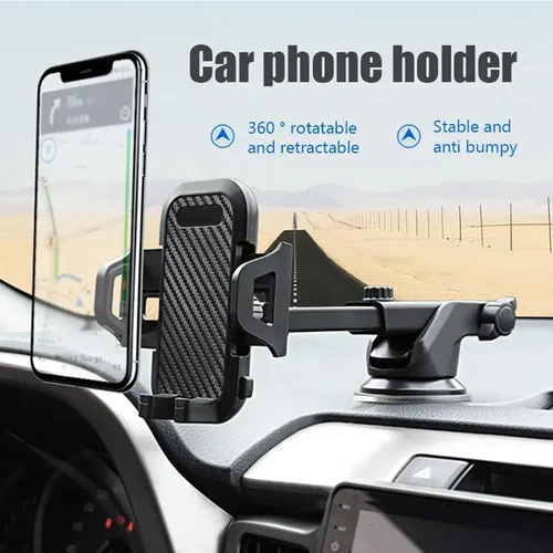 Vista 6 de Soporte universal 3 en 1 para teléfono de automóvil, soporte para ventosa de ventilación de aire para salpicadero de parabrisas para teléfonos