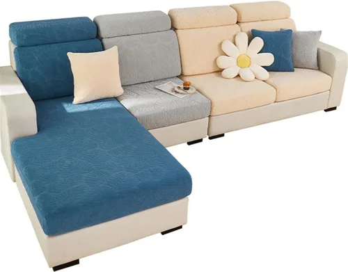Vista 3 de SZJIAHTM Fundas de cojín universales elásticas para sofá, resistentes al desgaste, antideslizantes, para dormitorio, en forma de L, fundas