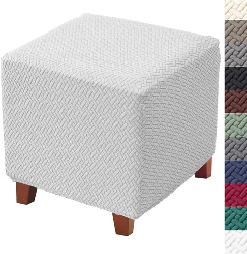 Vista 14 de Bifaun Vogel - Funda otomana, fundas elásticas de jacquard con parte inferior elástica, fundas de almacenamiento plegables gruesas para reposapiés